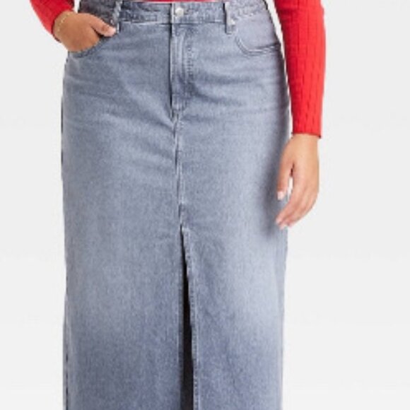 727 JUNIORS SIZE 17 DENIM MAXI SKIRT BY UNIVERSAL THREAD - Picture 1 of 1